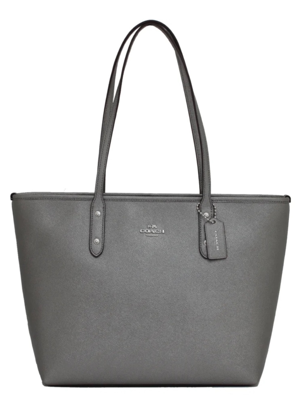Coach Gray Saffiano Leather Tote with Hangtag